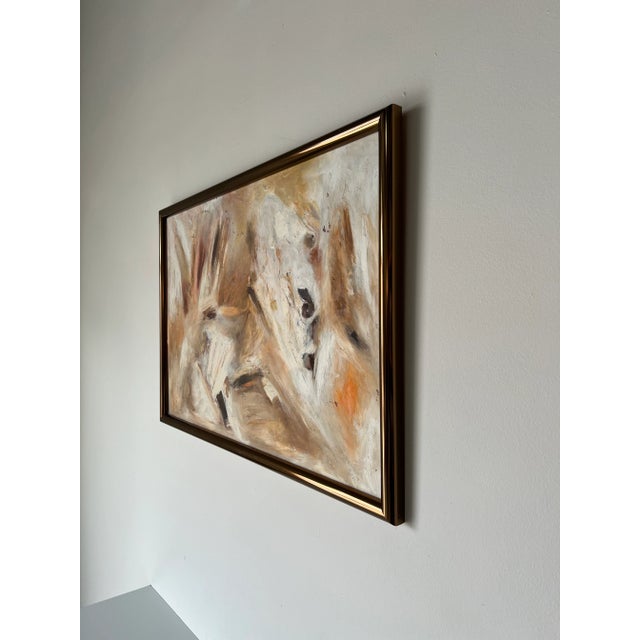 Mid-Century Modern Mid- Century Expressionist Abstract Painting, Signed For Sale - Image 3 of 13