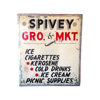 Vintage Grocery & Market Sign For Sale