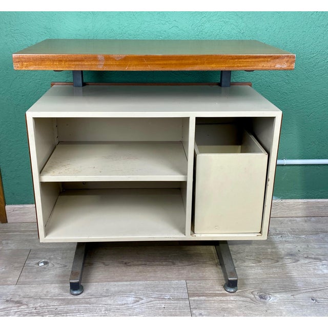 Industrial Side Table by Daciano Da Costa for Metalúrgica da Longra, 1960s, in Good conditions. Designed 1960 to 1969 This...