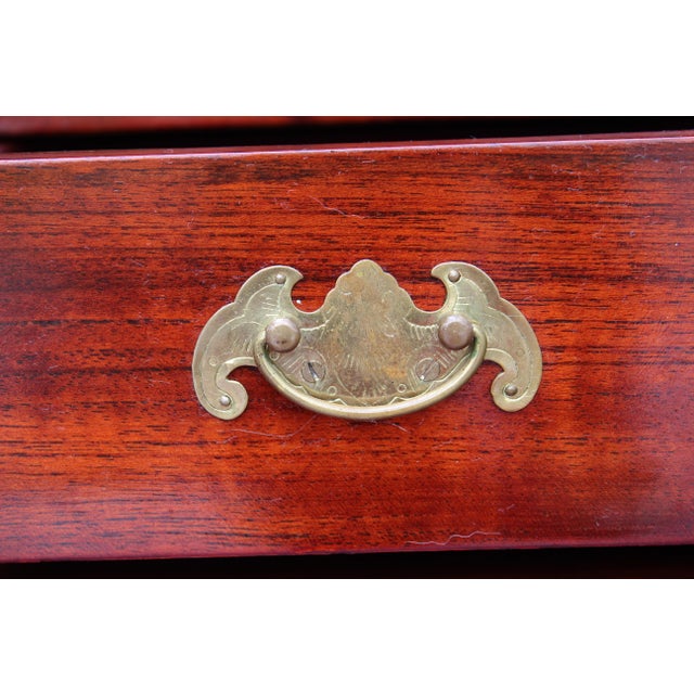Asian Rosewood Secretary Desk With Mother-of-Pearl Inlay, Bird & Blossom Motif, Slant Front Writing Desk For Sale - Image 16 of 18