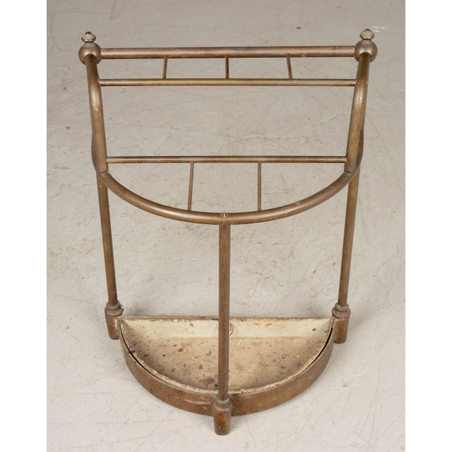 Rustic European 19th Century French Brass and Cast Iron Umbrella Stand For Sale - Image 3 of 9