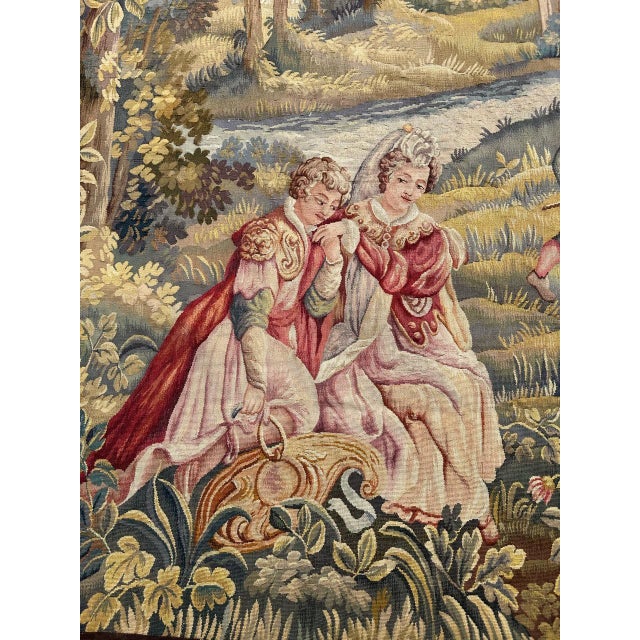 Vintage French Handwoven Aubusson Tapestry, 1940s For Sale - Image 4 of 18