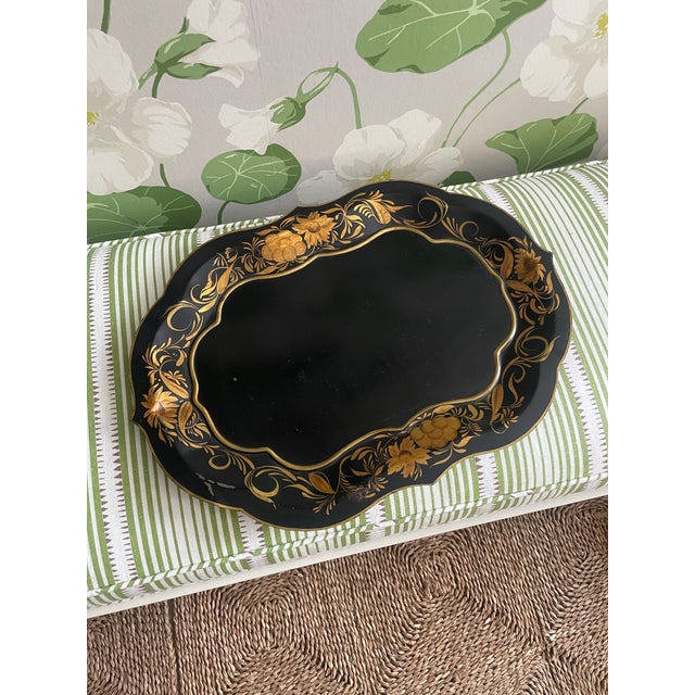 Antique Painted Tole Tray For Sale - Image 4 of 7