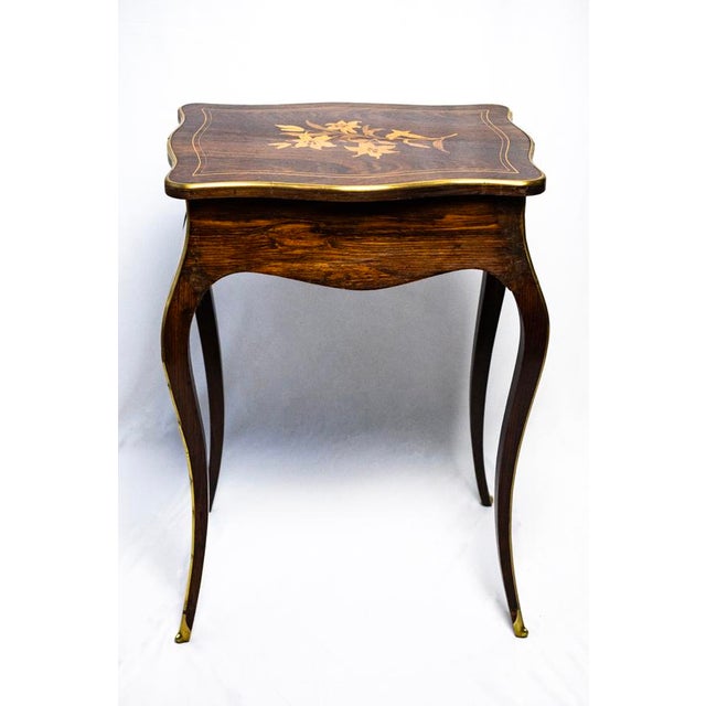 Dressing Table in Fruitwood and Wood Marquetry, 1890s For Sale - Image 14 of 14