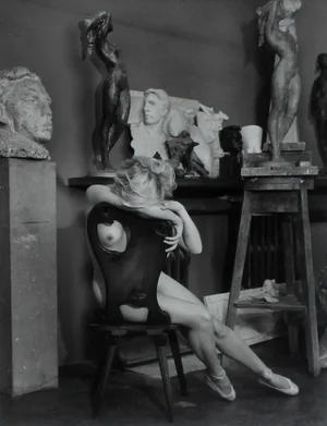 Vintage Nude Black and White Photograph by Josef Ehm