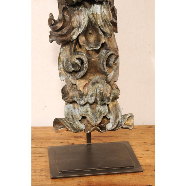Brass Stunning 18th C. Italian Carved Fragment on Stand For Sale - Image 8 of 11