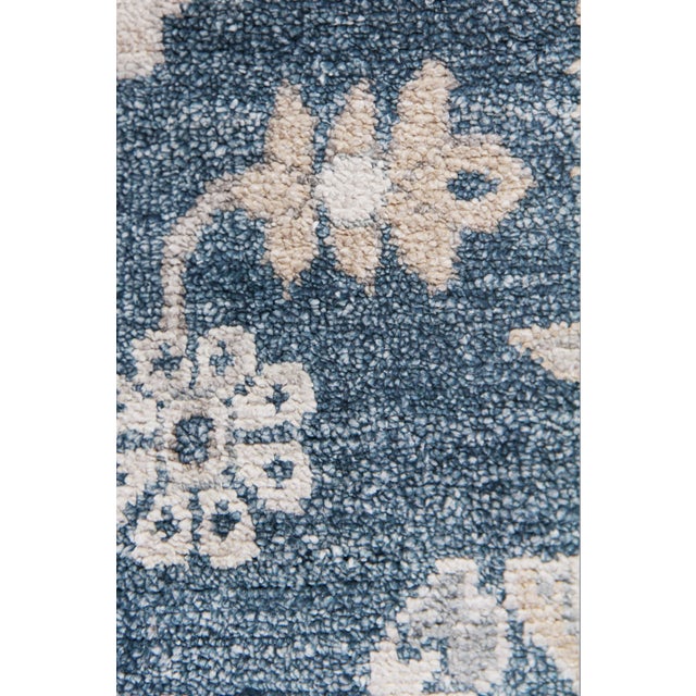 Traditional Chester Hand knotted Bamboo/Silk Navy Blue Rug-9'x12" For Sale - Image 3 of 6