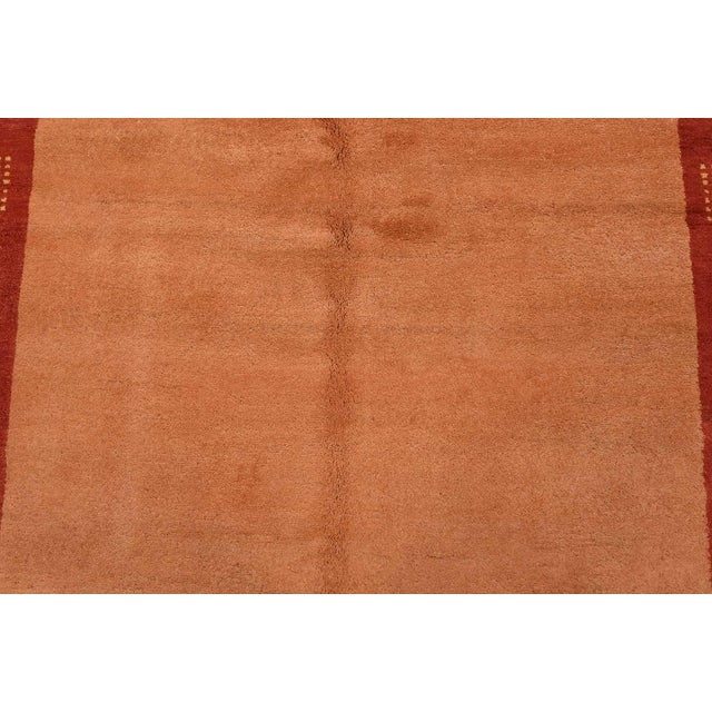 2020s Gabbeh Rug 4’8” X 6’9” Orange Wool Contemporary Hand-Knotted Carpet For Sale - Image 5 of 12
