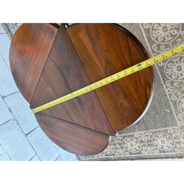 Early 20th Century Antique Walnut Folding Top Cricket Side Table by Ferguson F.B.M.Co Hoboken Nj For Sale - Image 5 of 12