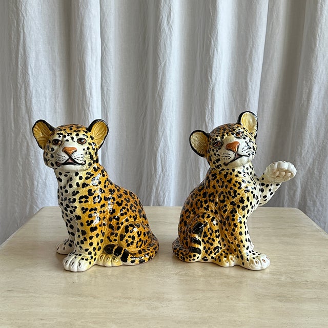Mid-Century Italian Handmade Ceramic Baby Leopards, 1970s, Set of 2 For Sale - Image 17 of 17