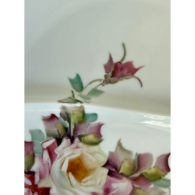 Hutscheneruther Vintage Hutschenreuther Maxim’s De Paris Leaf Form Floral Porcelain Platter For Sale - Image 4 of 12