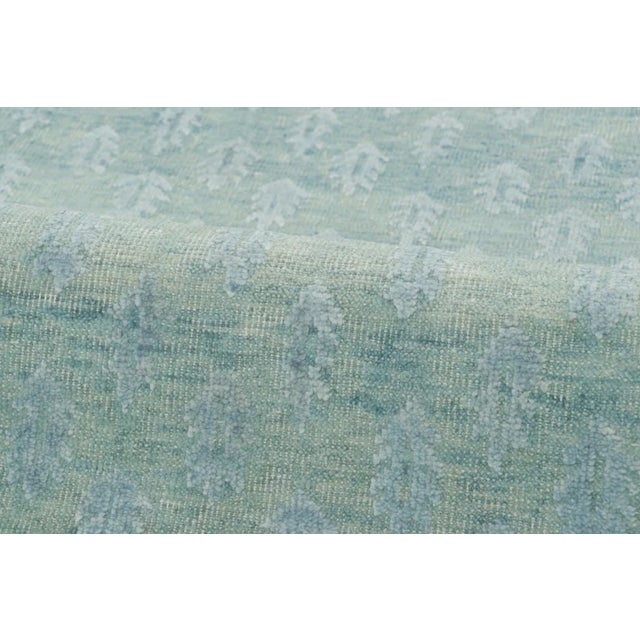Contemporary Block Print Floral Natural Silk Runner by Rug & Kilim, India For Sale In New York - Image 6 of 8