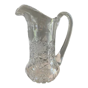 Vintage French Cut Glass Pitcher
