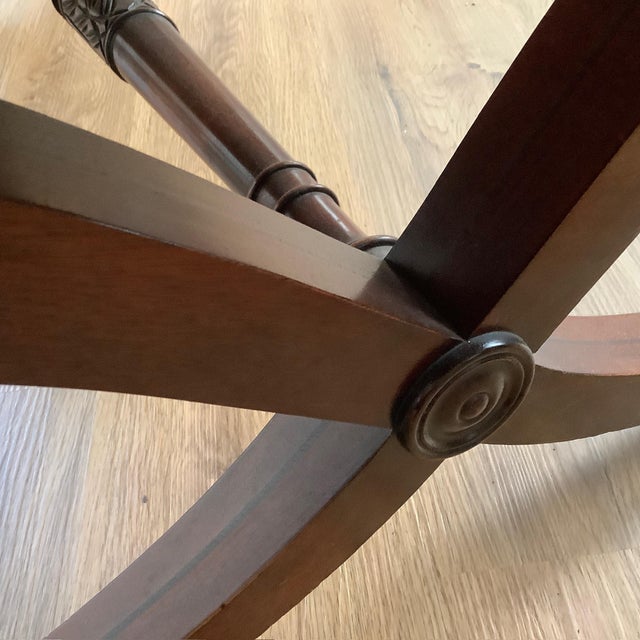 Antique Leather Top Drop Sided Coffee Table For Sale - Image 9 of 16