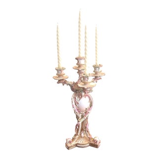Rare, Royal Worcester Porcelain, Four-Light Candelabra, Dated 1892 For Sale
