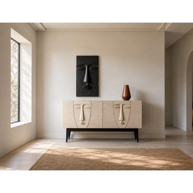 One-of-a-Kind luxury Sculptural Face Cabinet Bring museum-quality craftsmanship into your home with this handcrafted...