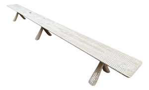 Andrianna Shamaris Monumental Hand Carved Long Teak Wood Bench