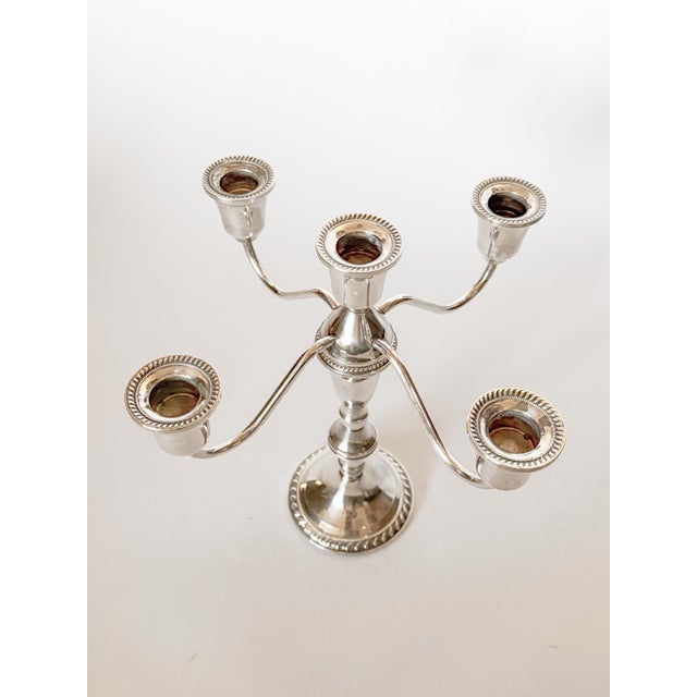 1950s Duchin Creations Sterling Silver Candelabra, Five Arm Convertible and Weighted For Sale In Dallas - Image 6 of 9