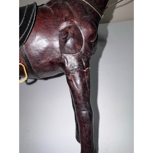 Pair of Vintage 1930s-1940s Leather Horses For Sale - Image 12 of 12