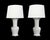 Chinese Imposing Pair Chinese Off-White Glazed Ceramic Baluster Form Lamps For Sale - Image 3 of 14