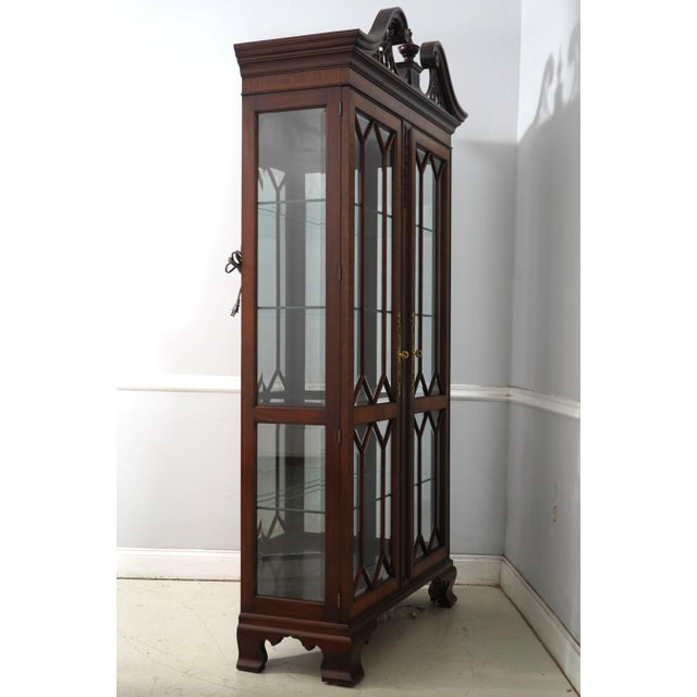 Age: c1995 Details: #29 Finish Model 2348 Beveled Glass Doors Bracket Feet High Quality Construction Pediment Top with...