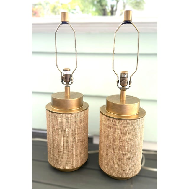Tan Palecek Rope-Wrapped Table Lamps - A Pair For Sale - Image 8 of 11