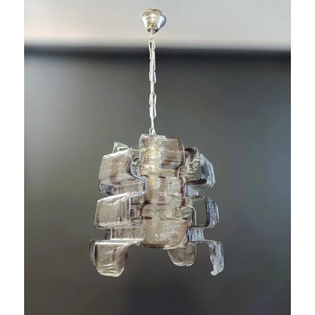 1970s 1970s Smoky Murano Pendant by Carlo Nason for Mazzega For Sale - Image 5 of 8