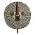 Vintage Tribal Geometric Painted Wood Shield For Sale