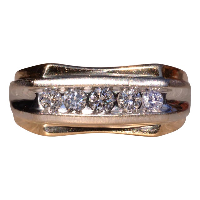 The 103rd Street: Gentleman's Two Tone Diamond Ring For Sale
