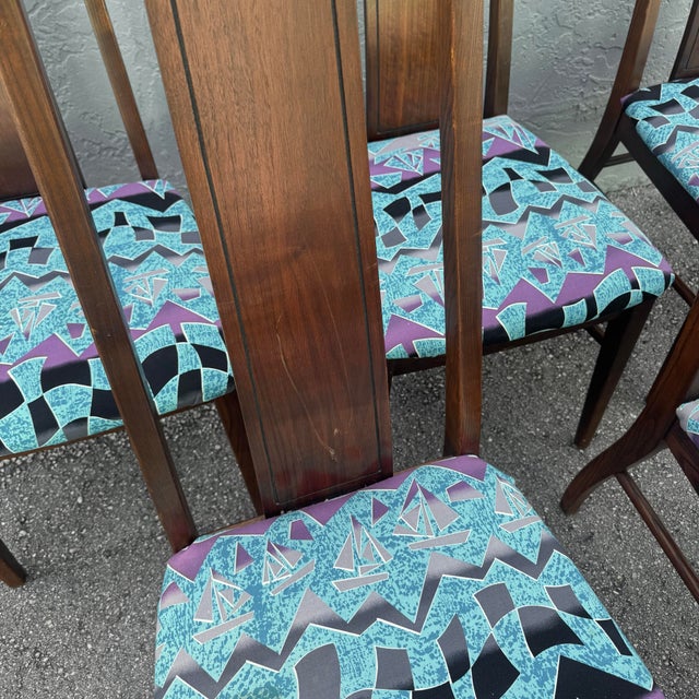 Brown Mid Century Modern Walnut Dining Chairs by Stanley Furniture - Set of 6 For Sale - Image 8 of 11