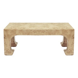 Matthew Izzo Home Nicole Light Burlwood Ming Style Coffee Table For Sale