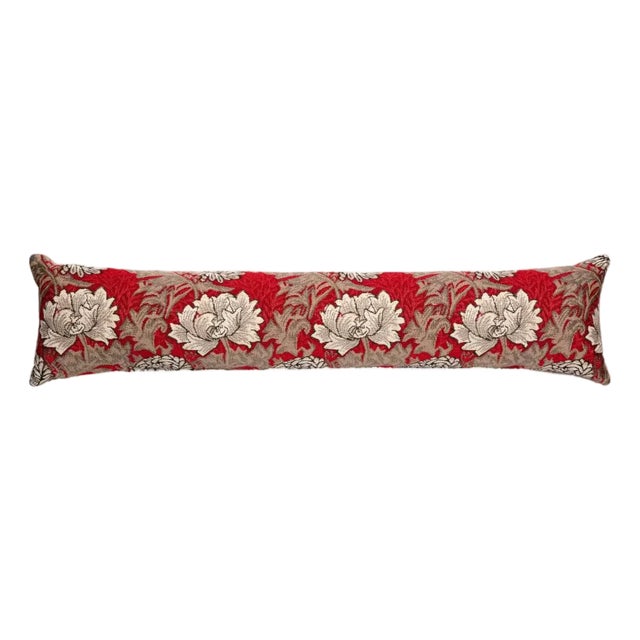 Chrysanthemums Red Draught Excluder - 90x20 Cm (36"x9") For Sale