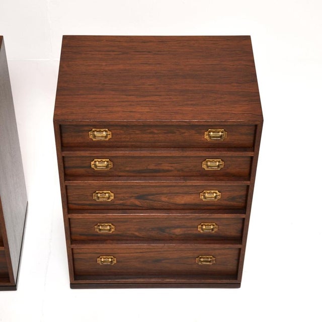 Vintage Danish Bedside Chests by Henning Korch for Silkeborg, 1960s, Set of 2 For Sale - Image 6 of 11