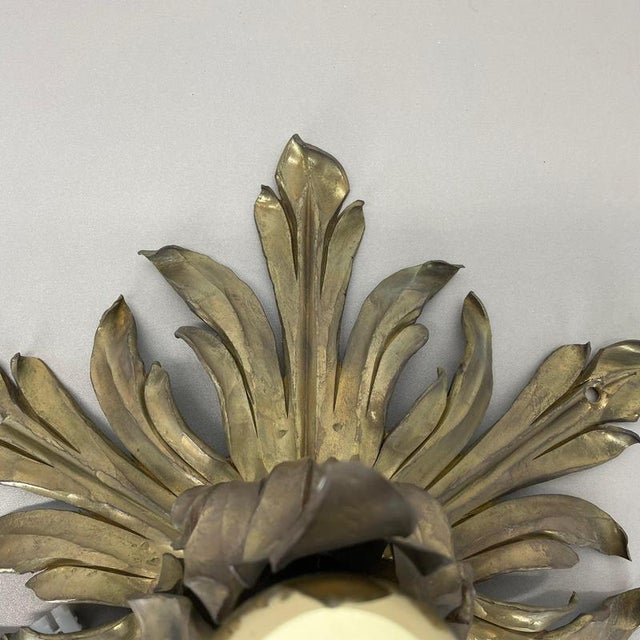 Handmade Brass Floral Theatre Wall Light by Gio Ponti, 1950s For Sale - Image 15 of 18