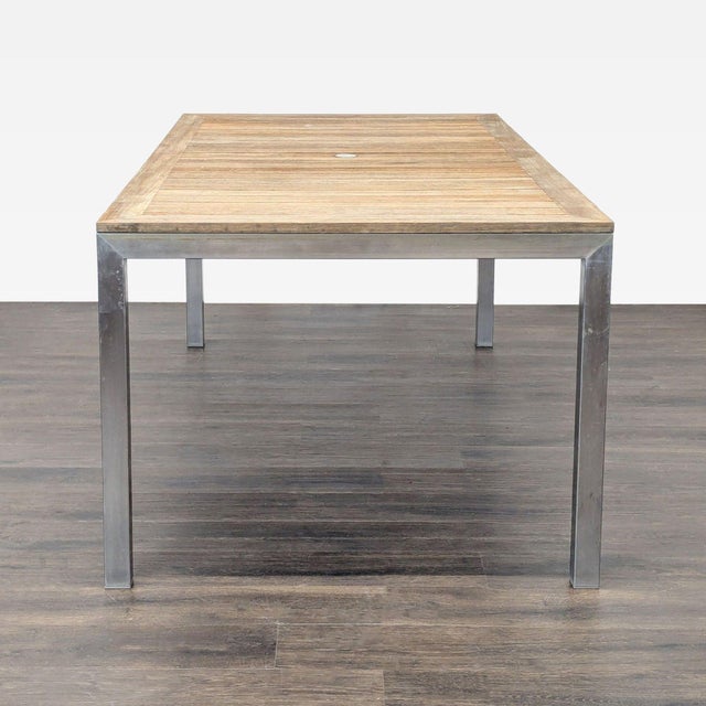 Modern Kingsley-Bate Tiburon Modern Rectangular Teak and Metal Outdoor Dining Table For Sale - Image 3 of 5