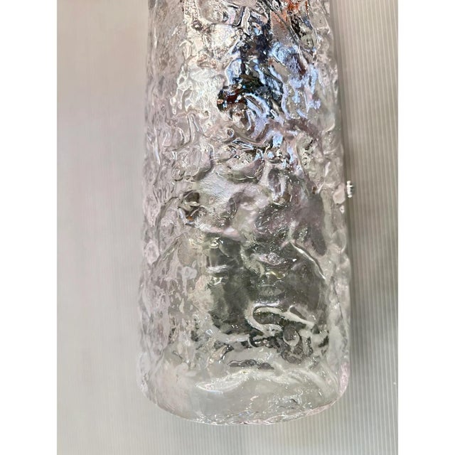 Metal Elegant Transparent Hammered Glass Wall Sconces With Italian Murano Influence - Lot of 4 For Sale - Image 7 of 9