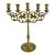 Ornate Vintage Brass Five-Arm Candelabra With Stylized Lions and Hand-Etched Detail For Sale