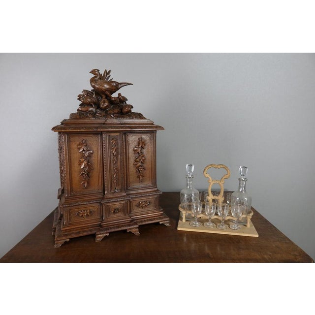 Vintage Liquor Cellar in Walnut For Sale - Image 9 of 14