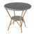 Tobias 30 in. W Outdoor Round Rattan and Metal Bistro Table, Gray/White Dot / Natural Rattan Frame For Sale - Image 9 of 9