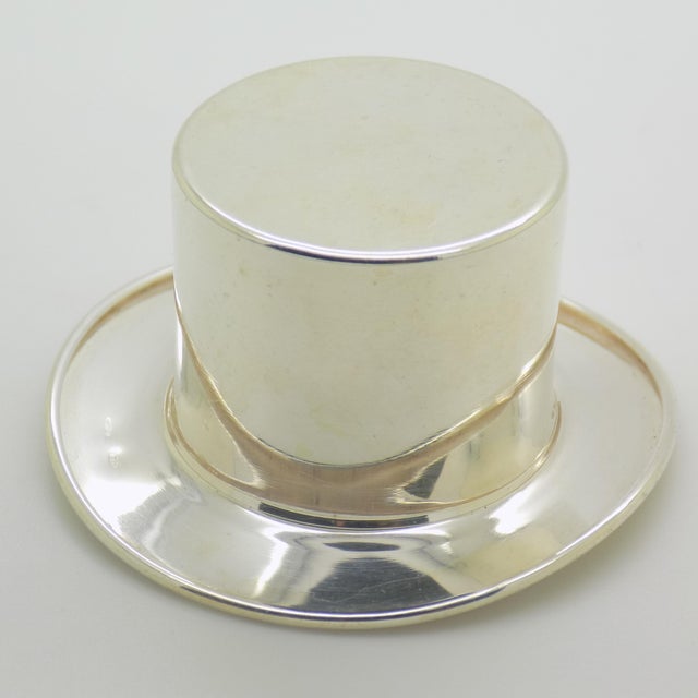 Vintage Italian Handmade Silver Top Hat, Florence, 1980s For Sale - Image 3 of 13
