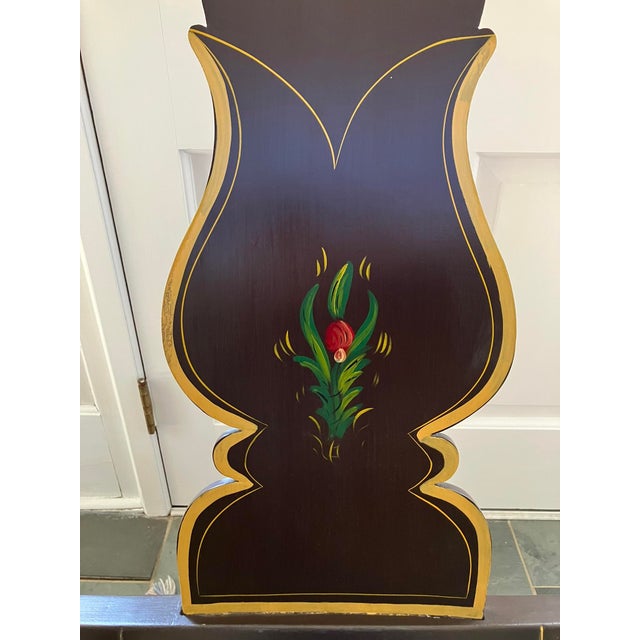 Mid-20th Century Farmhouse Folk Art Hand Painted Rocking Chair For Sale - Image 4 of 17