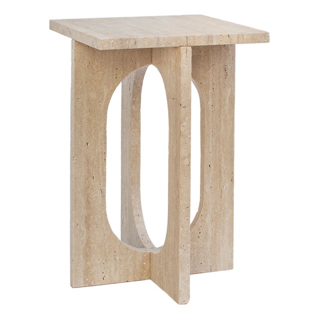 Bond Side Table in Travertine from Kiwano Concept For Sale