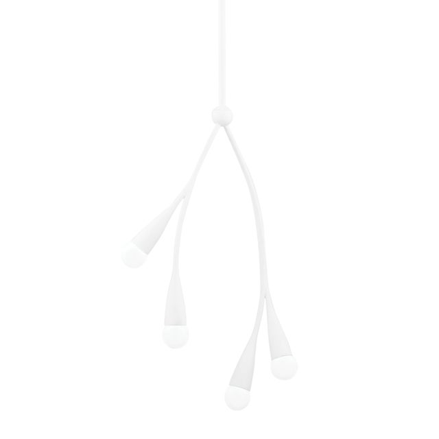 Traditional Mitzi Elsa 4-Light Pendant, Textured White For Sale - Image 3 of 3