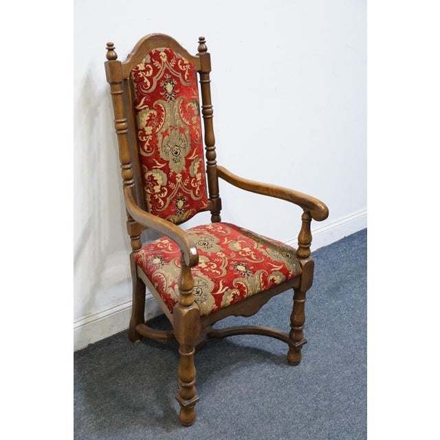 Thomasville Thomasville Furniture Kenilworth Collection Solid Oak English Tudor Style Dining Arm Chair 860-951 For Sale - Image 4 of 10