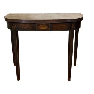 English Mahogany Half-Moon Console Table, 19th Century For Sale