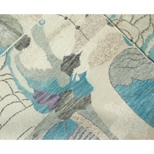 Off-white Eskayel Dynasty Modern Handmade Wool Rug for Doris Leslie Blau For Sale - Image 8 of 8
