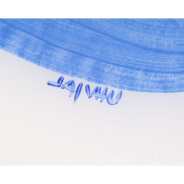 Kosta Boda Kosta Boda Blue Tulip Glass Plate by Ulrica Hydman Vallien For Sale - Image 4 of 4