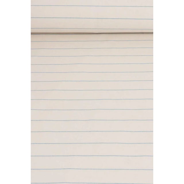 English Cadiz Stripe Turquoise Double Width Fabric For Sale - Image 3 of 4