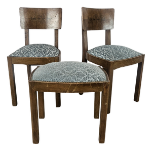 Art Deco Chairs with Stool, 1940, Set of 3