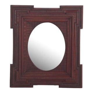A French Mahogany Dutch Ripple Style Mirror, C 1890. For Sale